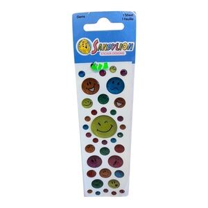 Vtg SandyLion GEMS Glitter Faces Assortment Stickers Sealed Full Sheet Sealed